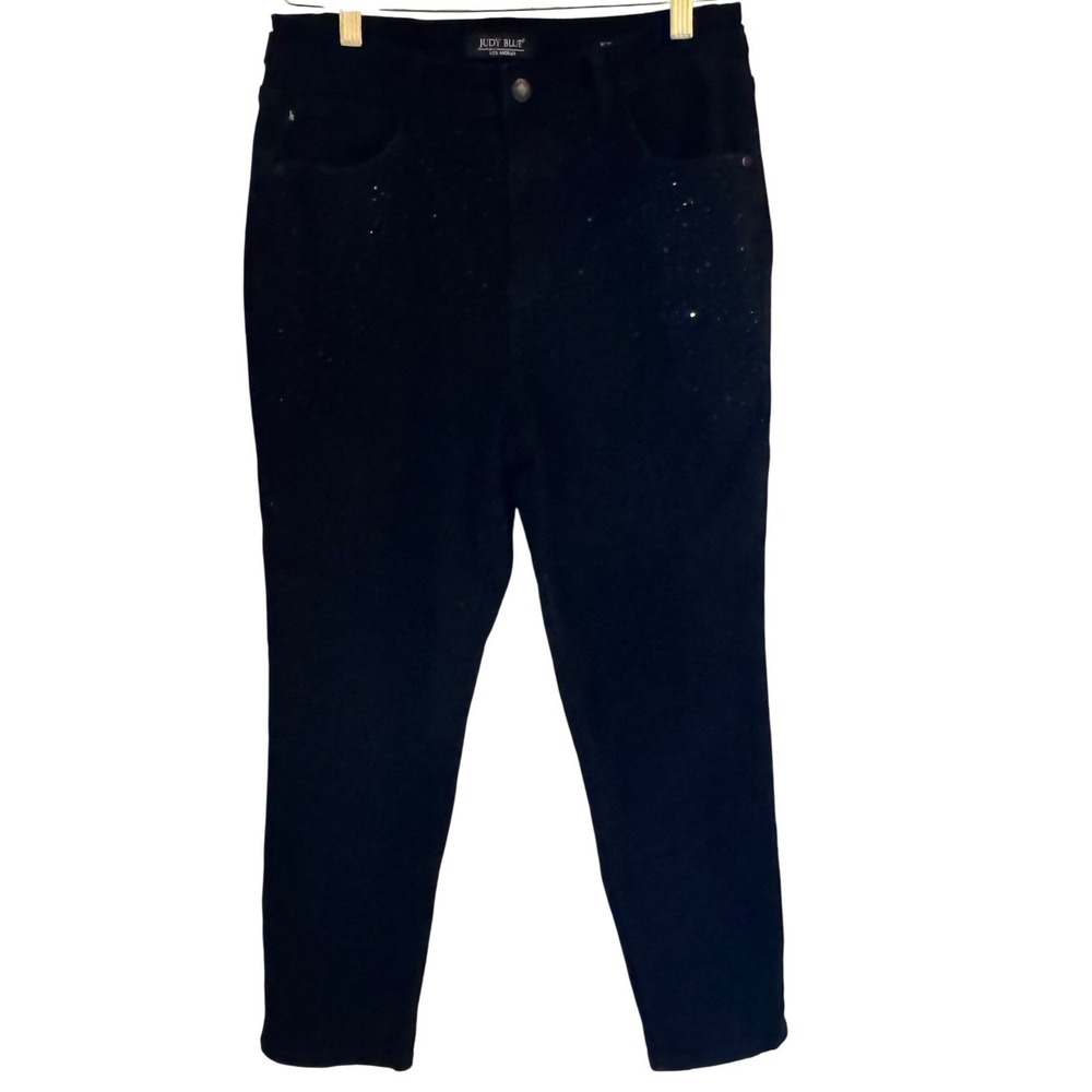 Judy Blue Black Rhinestone Slim Fit Jeans Size 11/30‎ Glam Sparkle Denim - Picture 5 of 14